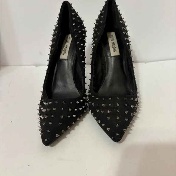Steve Madden Black Spiked Heels - Picture 3 of 6